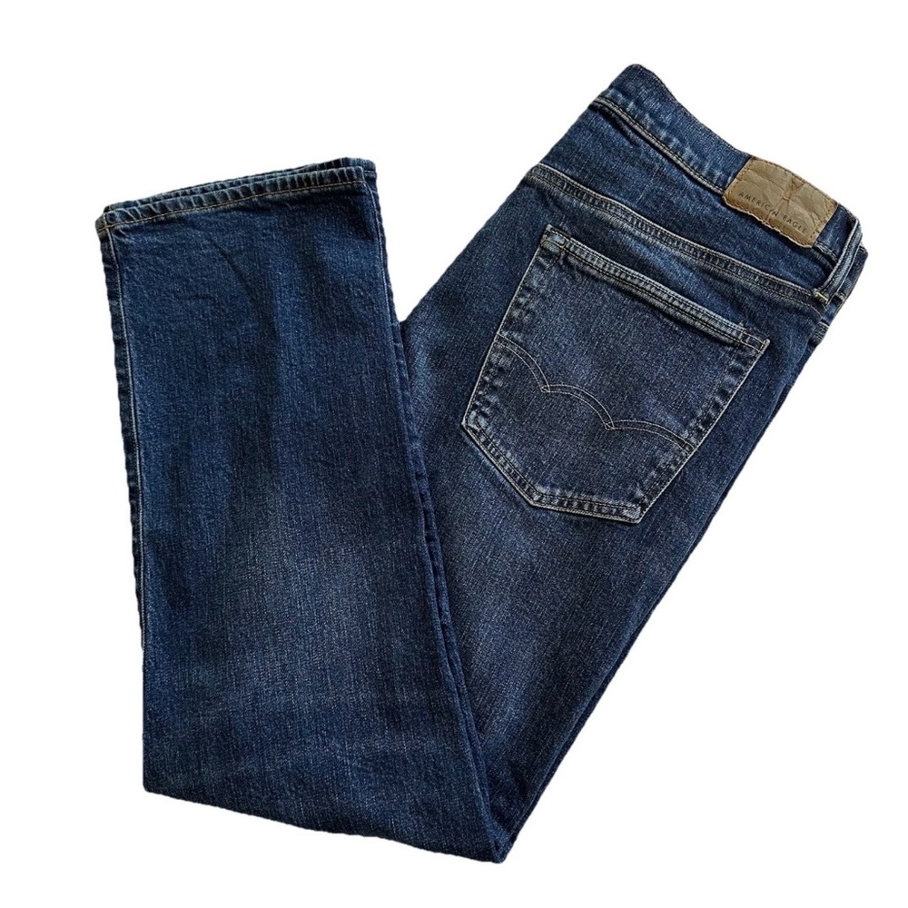 American Eagle Relaxed Distressed Straight Leg Men’s Jeans 32x30-Whiskered Faded - Picture 2 of 10